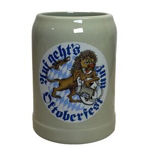 Gerz Auf Geht's Zum Oktoberfest Stoneware Tankard Mug Stein .5 L West Germany